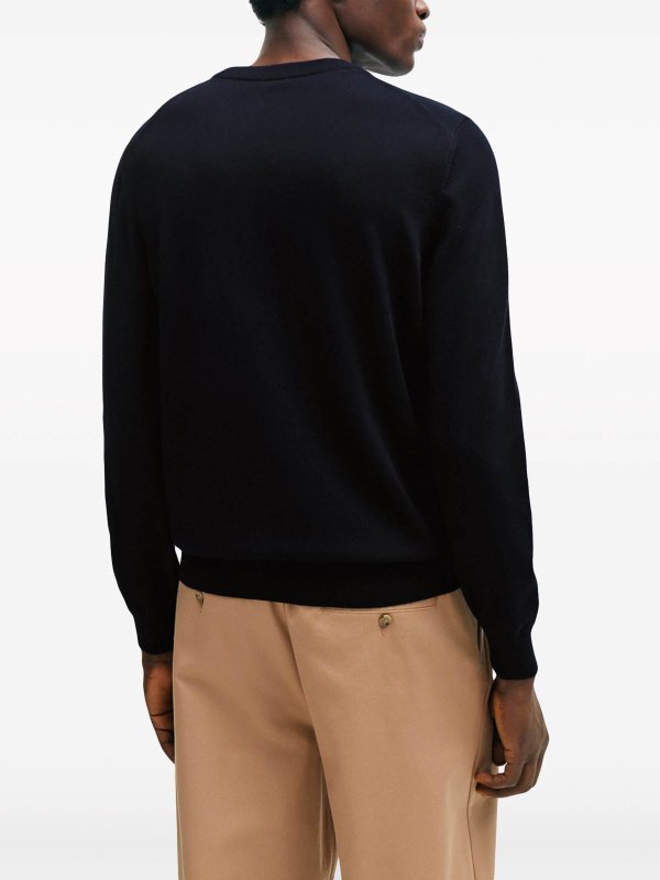 Pull Col Rond - Bleu Foncé shop online: Hugo Boss