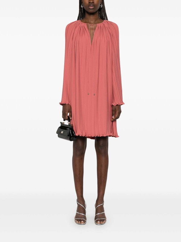 LANVIN: knee length dresses online - Robe Courte Plisse