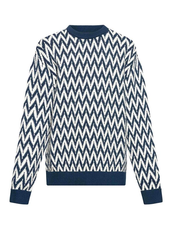 LANVIN: crew necks - Pull Chevron Curb