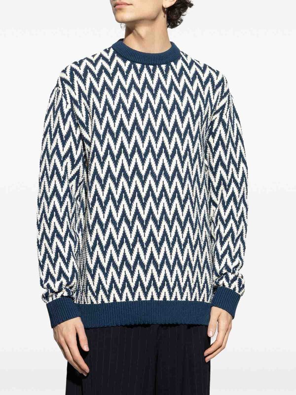 The Best Shops LANVIN: crew necks - Pull Chevron Curb