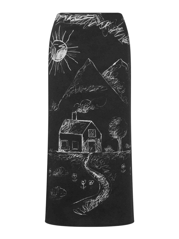 MOSCHINO: Knielange und Midi Röcke - Midirock - Schwarz