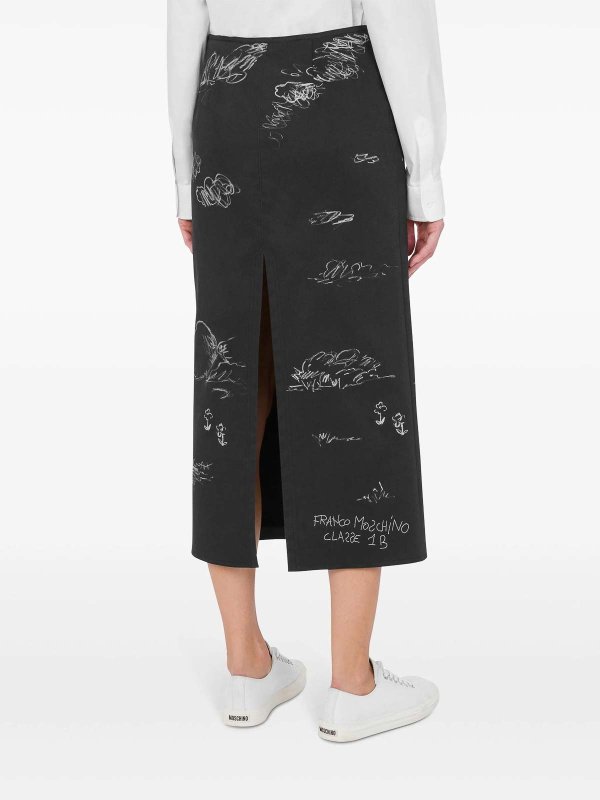 The Best Shops MOSCHINO: Knielange und Midi Röcke - Midirock - Schwarz