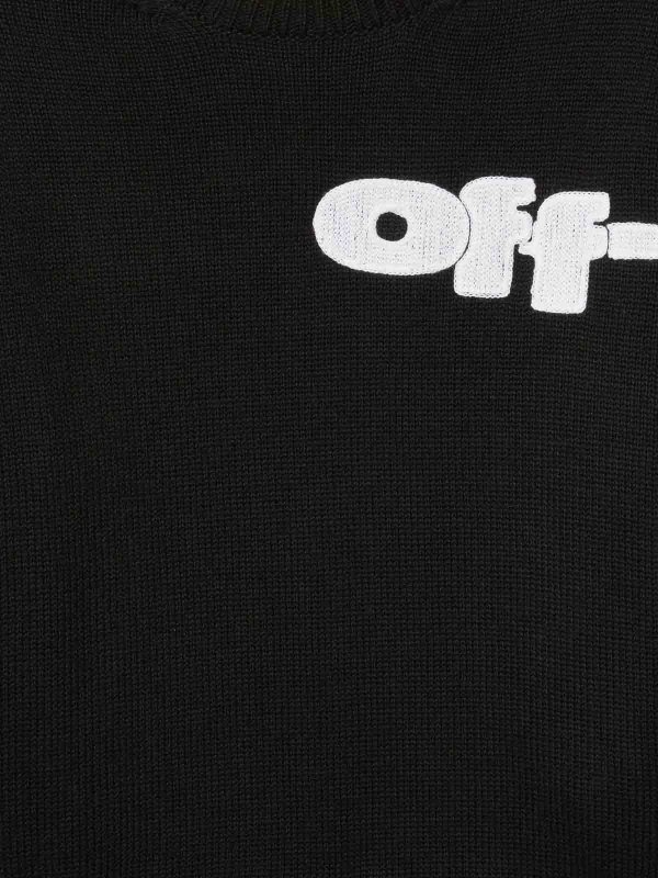 The Best Shops OFF-WHITE: Suéteres con cuello pico - Suéter Cuello Redondo - Negro