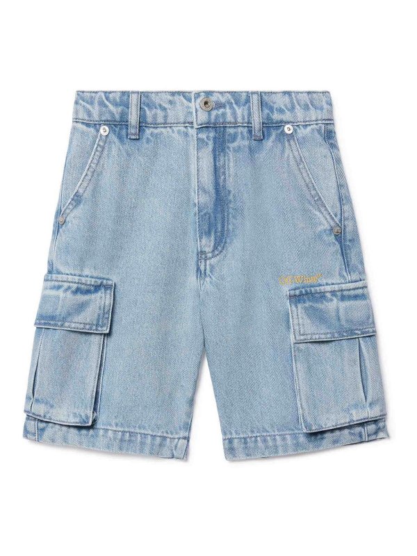 OFF-WHITE: Shorts - Short - Bleu Clair