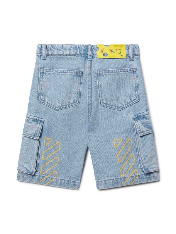 OFF-WHITE: Shorts online - Short - Bleu Clair