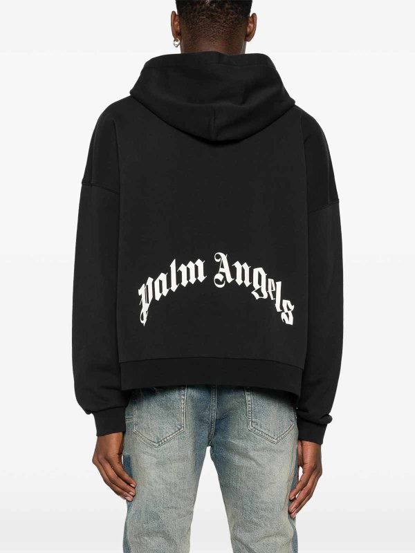 Curved Logo Zipped Hoody shop online: Palm Angels