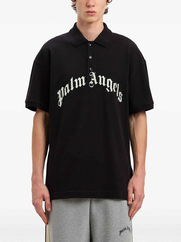 The Best Shops Palm Angels: polo shirts - Curved pole logo