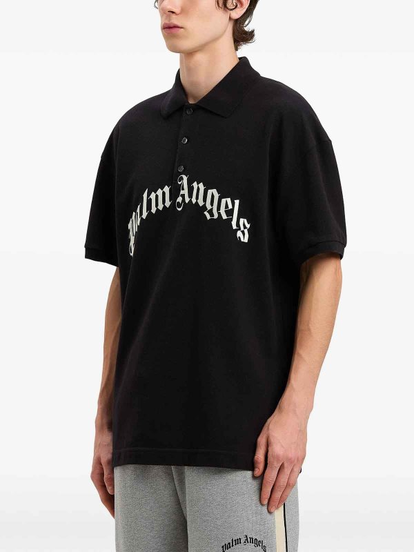 Curved pole logo shop online: Palm Angels