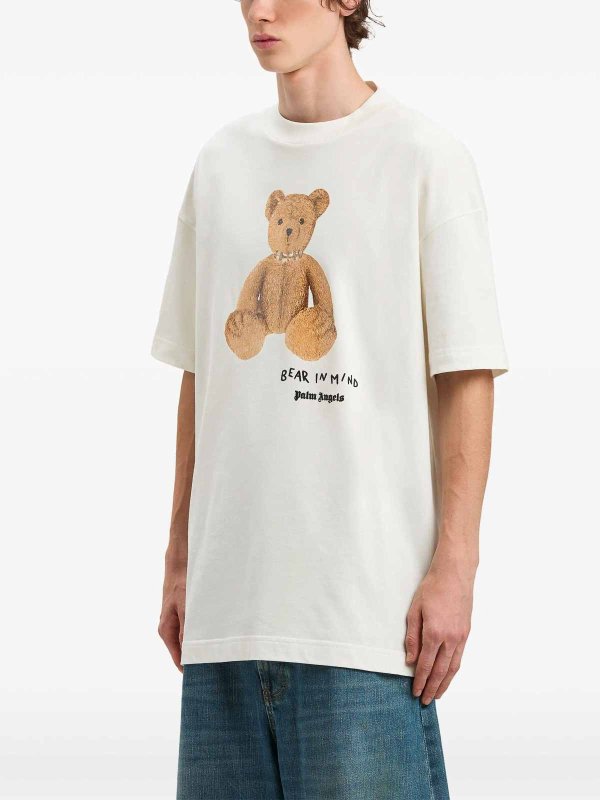 Tシャツ - クリーム shop online: Palm Angels