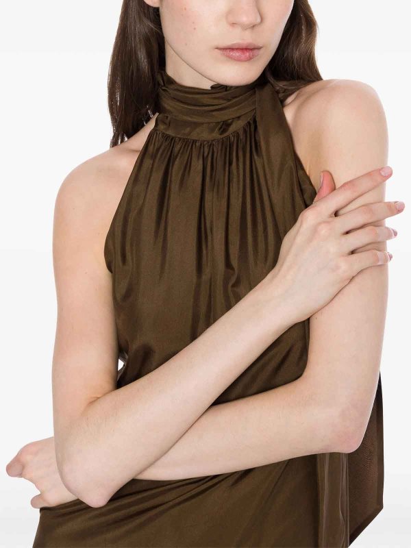膝丈ドレス - ブラウン shop online: Philosophy di Lorenzo Serafini