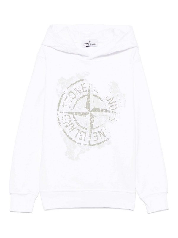 Stone Island Junior: Sudaderas y suéteres - Sudadera - Blanco