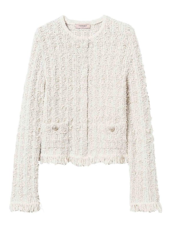 TWINSET: Casualjacken - Casualjacke - Creme