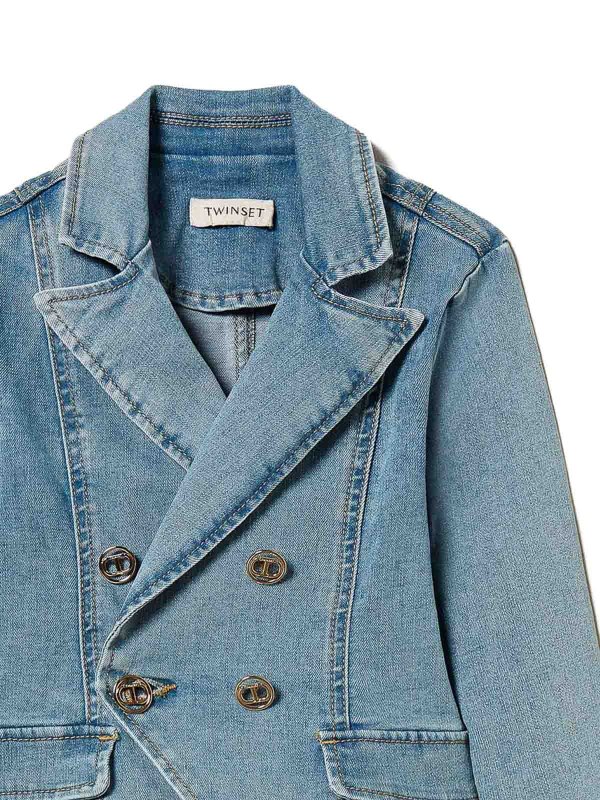 TWINSET: Jeansjacken online - Jeansjacke - Helles Jeansblau