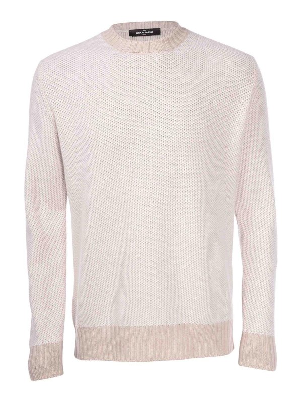 GRAN SASSO: U-Boot-Ausschnitt - U-Boot-Pullover - Weiß