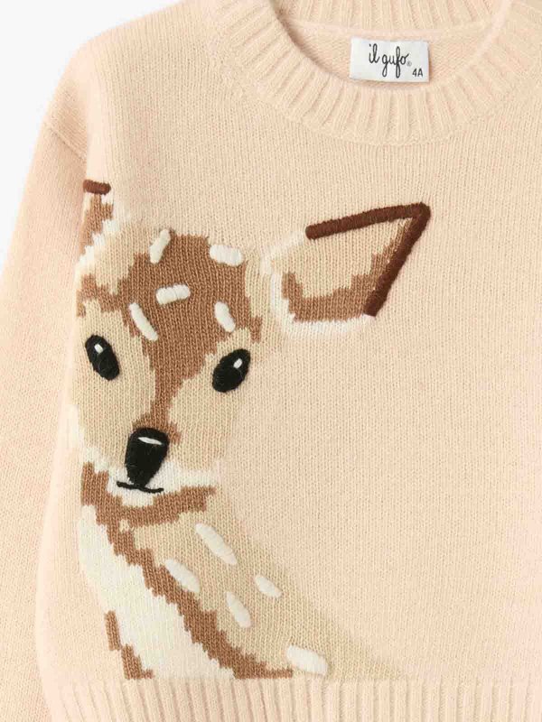 Il Gufo: U-Boot-Ausschnitt online - U-Boot-Pullover - Beige