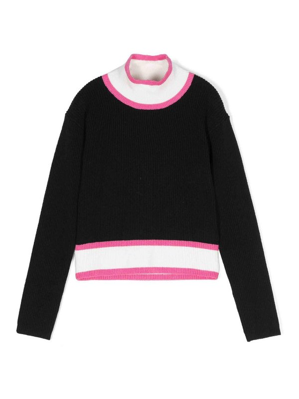 Monnalisa Bebè: Strickpullover mit Rundhalsausschnitt - Rundhalspullover - Fuchsia