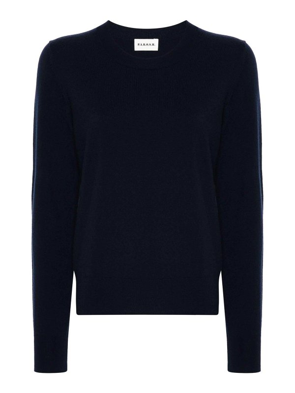 P.A.R.O.S.H.: U-Boot-Ausschnitt - U-Boot-Pullover - Blau