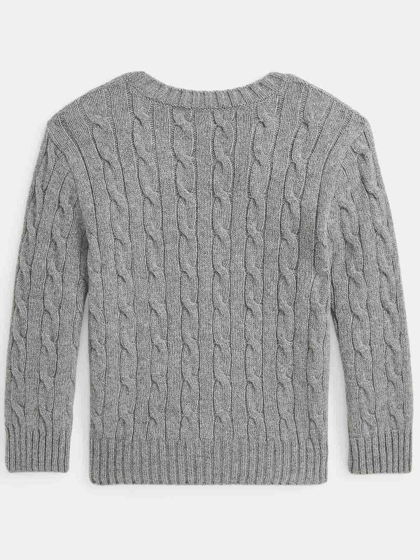 POLO RALPH LAUREN: Strickpullover mit Rundhalsausschnitt online - Rundhalspullover - Grau