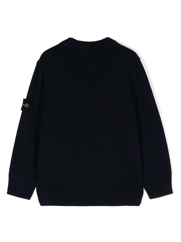 Stone Island Junior: Escotes barcos online - Suéter Con Escote Barco - Negro