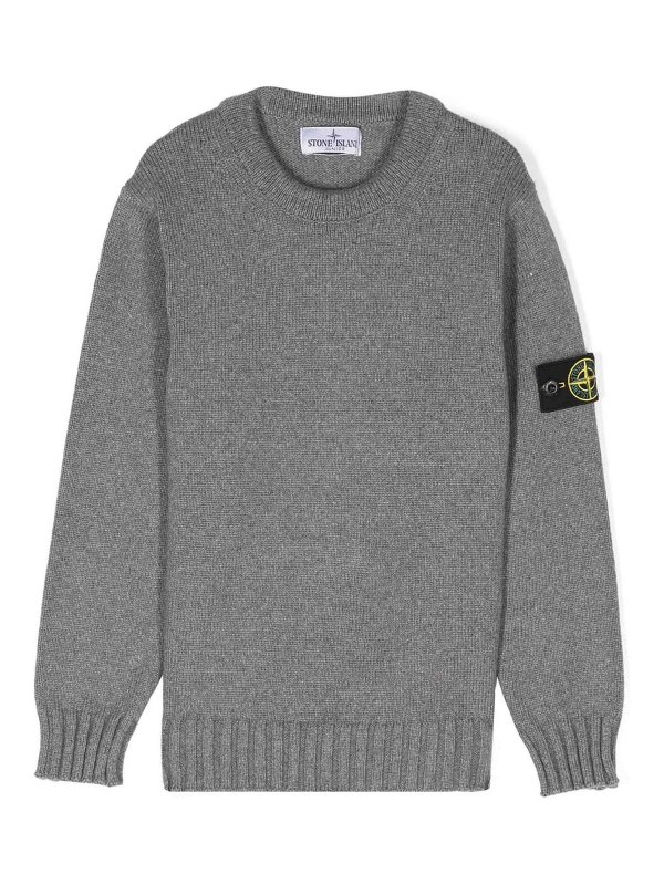 Stone Island Junior: Col bateau - Pull Col Bateau - Gris