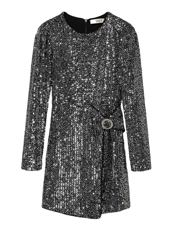 TWINSET: Robe longueur genou - Robe Au Genou - Argent