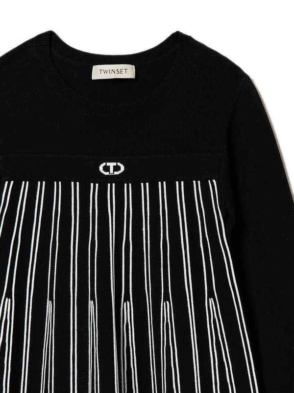 TWINSET: Robe longueur genou online - Robe Au Genou - Noir