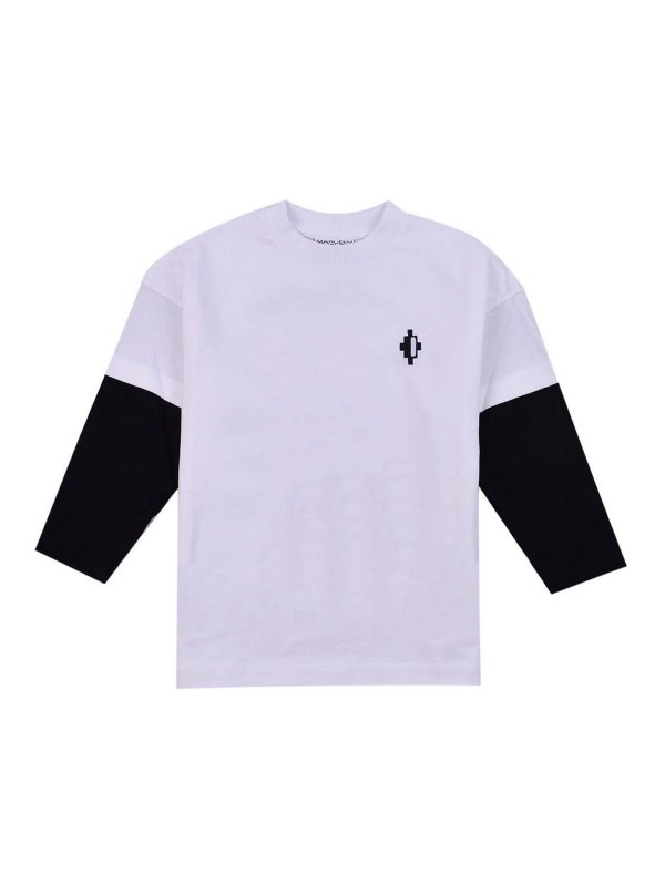 Marcelo Burlon Kids: boat necks - County Cube Dbl Sleeves Tee