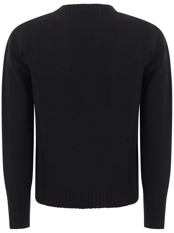 Max Mara: Escotes barcos online - Suéter Con Escote Barco - Negro