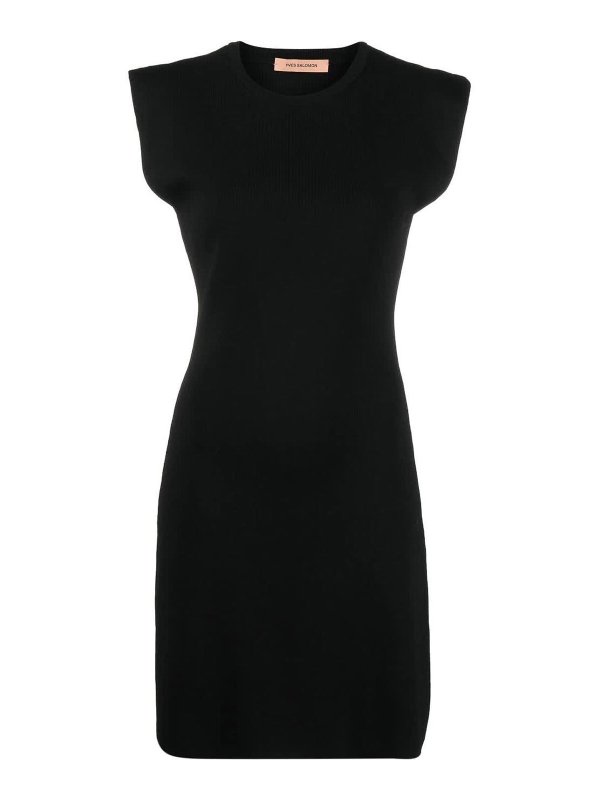 YVES SALOMON: Robe longueur genou - Robe Au Genou - Noir