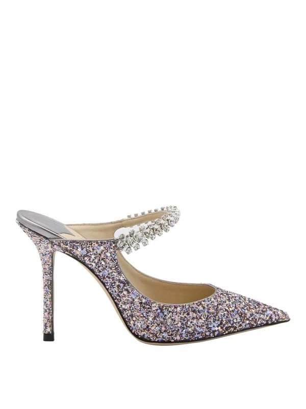 JIMMY CHOO: mules shoes - Glittered mules