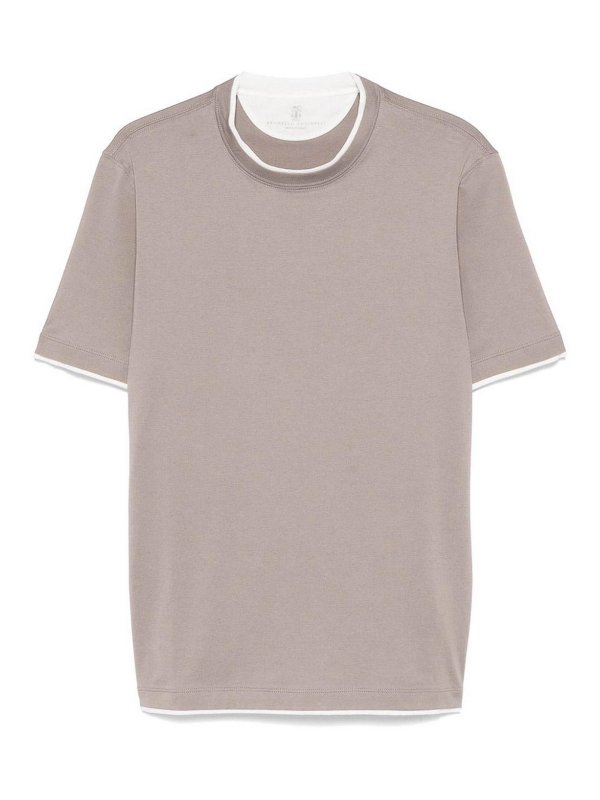 BRUNELLO CUCINELLI: Camisetas - Camiseta - Marrón