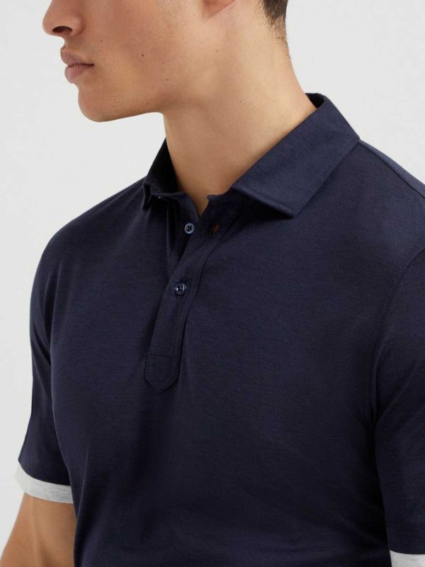 Polo - Azul shop online: BRUNELLO CUCINELLI