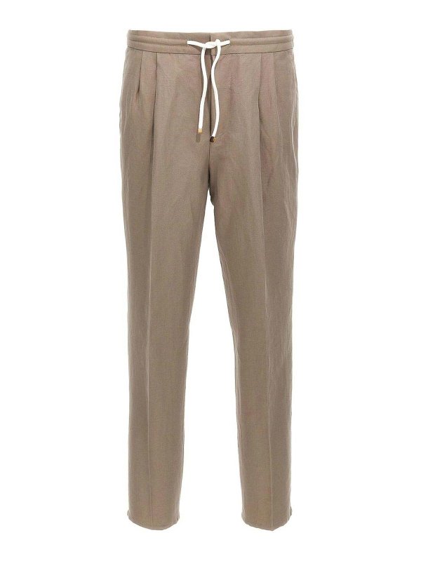 BRUNELLO CUCINELLI: カジュアルトラウザー - カジュアルパンツ - ブラウン