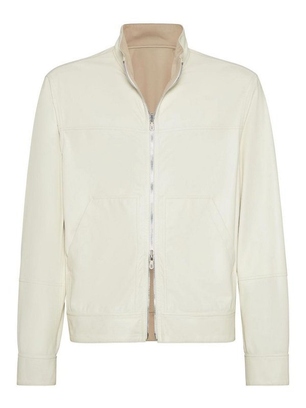 BRUNELLO CUCINELLI: Bomberjacken - Bomberjacke - Weiß