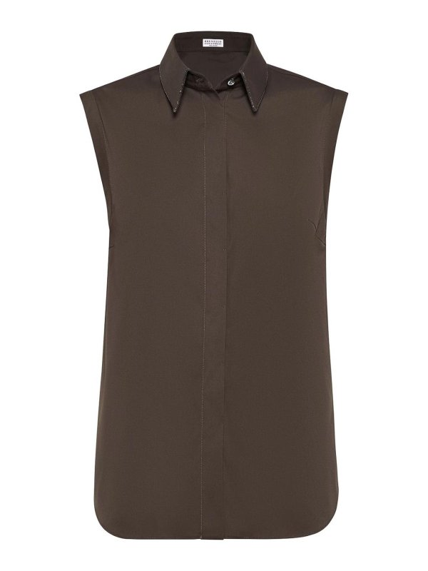BRUNELLO CUCINELLI: Camisas - Camisa - Marrón