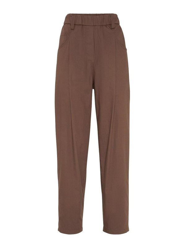 BRUNELLO CUCINELLI: カジュアルトラウザー - カジュアルパンツ - ブラウン