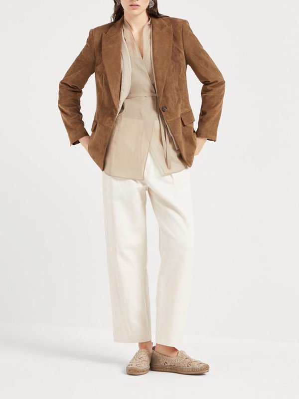 BRUNELLO CUCINELLI: レザージャケット online - レザージャケット - ブラウン