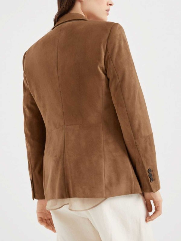 レザージャケット - ブラウン shop online: BRUNELLO CUCINELLI