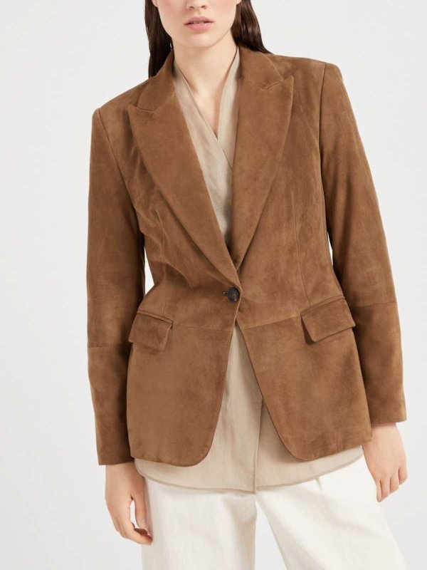 BRUNELLO CUCINELLI buy online レザージャケット - ブラウン