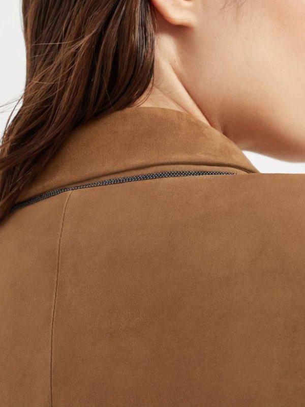 The Best Shops BRUNELLO CUCINELLI: レザージャケット - ブラウン