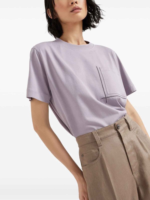 BRUNELLO CUCINELLI: T-shirts online - T-Shirt - Violet
