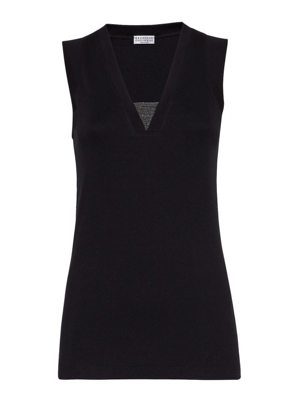 BRUNELLO CUCINELLI: トップス＆タンクトップ - トップ/タンクトップ - 黒