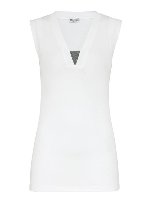 BRUNELLO CUCINELLI: トップス＆タンクトップ - トップ/タンクトップ - 白