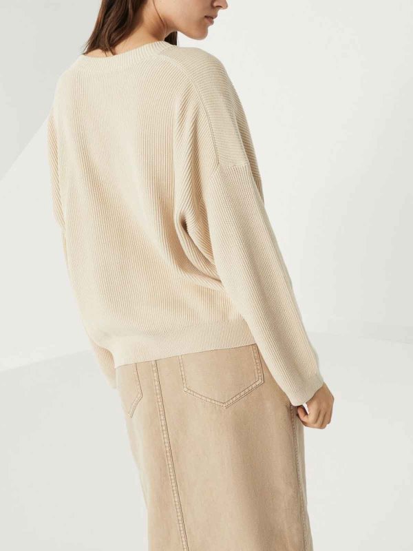 The Best Shops BRUNELLO CUCINELLI: U-Boot-Ausschnitt - U-Boot-Pullover - Beige