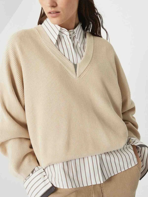 BRUNELLO CUCINELLI buy online U-Boot-Pullover - Beige