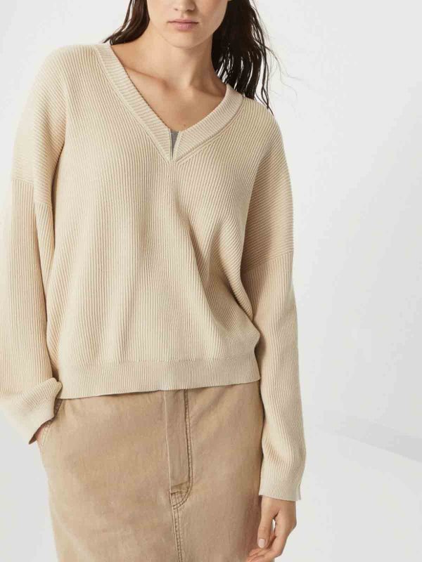 The Best Shops BRUNELLO CUCINELLI: U-Boot-Pullover - Beige