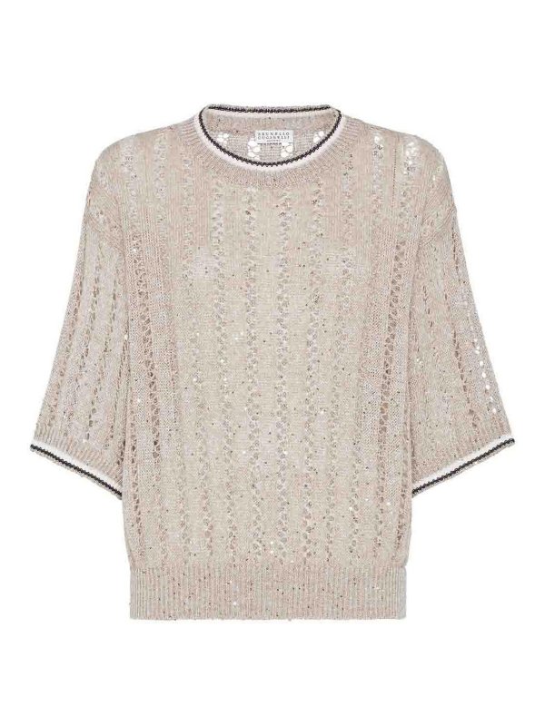 BRUNELLO CUCINELLI: ボートネック - ボートネック - ベージュ