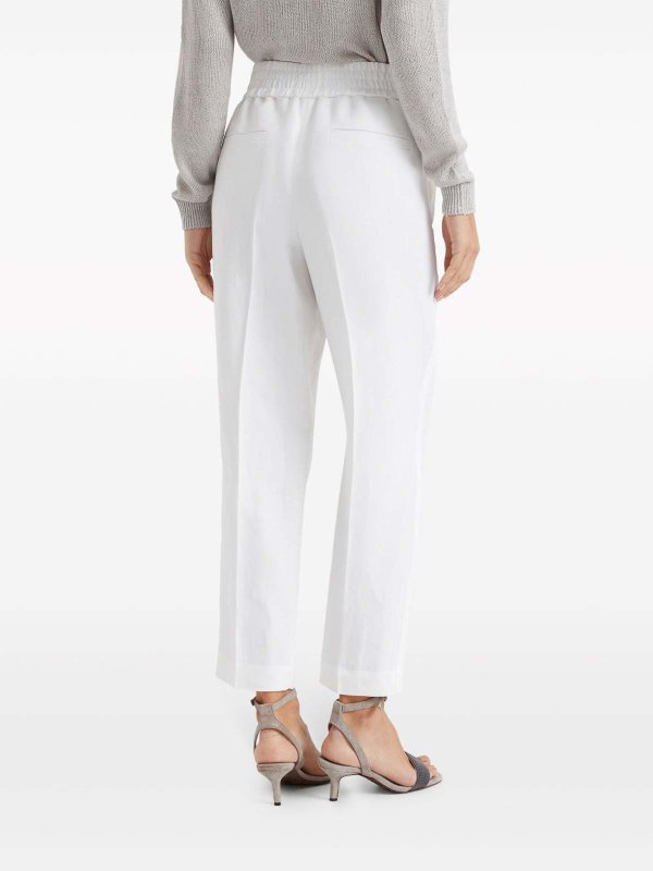 The Best Shops BRUNELLO CUCINELLI: casual trousers - Crop trousers with striped detail