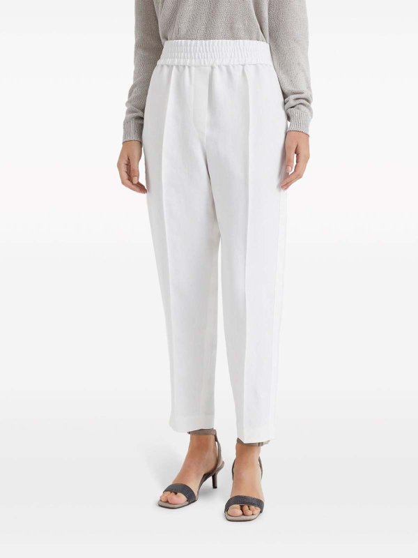 Crop trousers with striped detail Replica 
online: BRUNELLO CUCINELLI