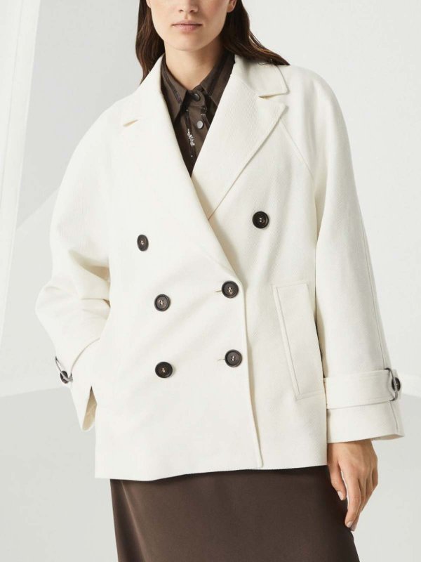 ショートコート - 白 shop online: BRUNELLO CUCINELLI